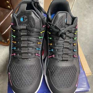 Champion Black Women’s Sneakers with Rainbow Lace Accents